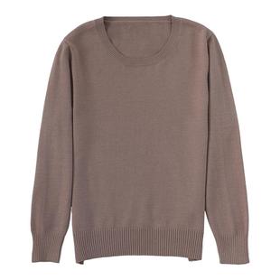 新款大码打底衫女针织衫线衣春秋宽松套头百搭打底衫圆领毛衣女