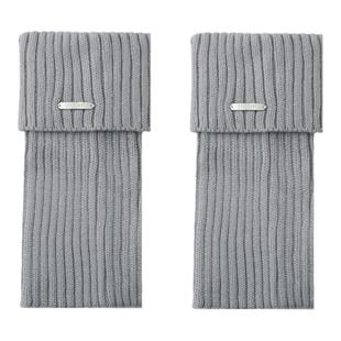 purpleguys金属标灰色袜套女秋冬款保暖辣妹y2k针织jk堆堆小腿套