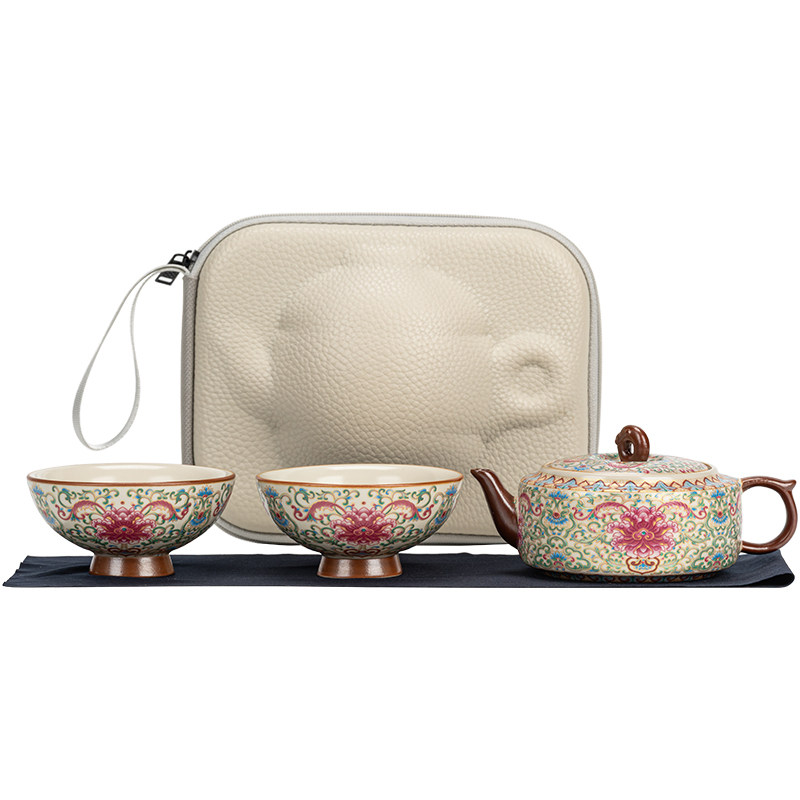 东墨精致缠枝莲户外泡茶器