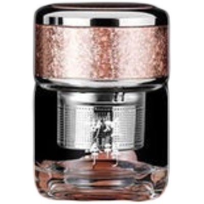 迷你小清新双层玻璃杯男女家用旅行便携水杯茶水分离泡茶透明杯子