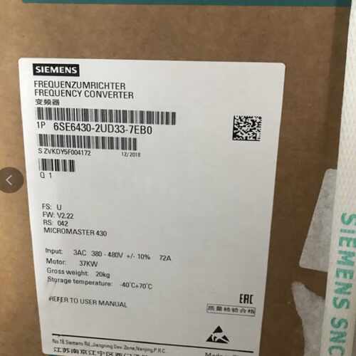 议价6SE6430-2UD33-7EB0西门子430变频器75KW 6SE64302UD337EB0