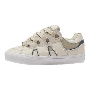 朋蛇奶油杏百搭男女情侣学生校园厚鞋舌面包鞋复古高街专业滑板鞋