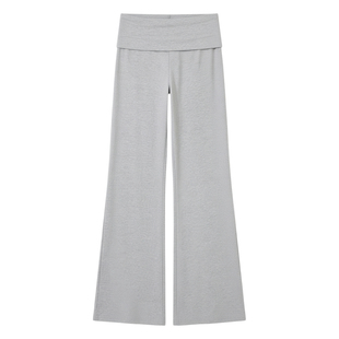 Casual Wide Leg Sweatpants for Women休闲阔腿折叠式低腰喇叭裤