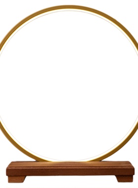 新中式LED灯圈摆件禅意茶桌摆设