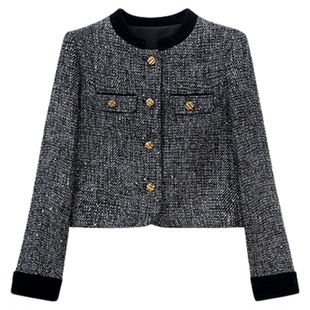 PATENA新款法式轻奢高定上衣女小个子百搭减龄气质短款小香风外套