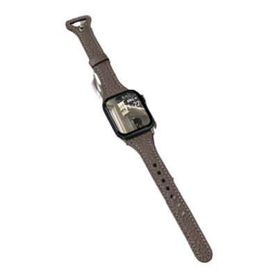 适用iwatch荔枝纹单钉扣真皮表带