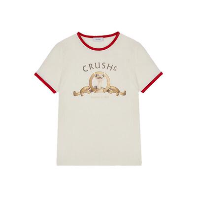 CRUSH Collection早春新款轻薄舒适趣味印花短袖上衣T恤女