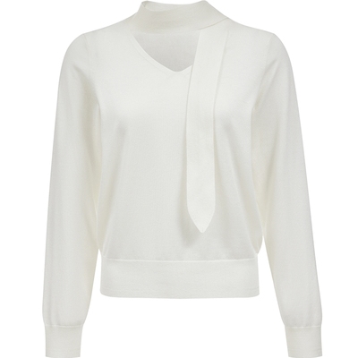 ONLY优雅针织飘带V领针织衫