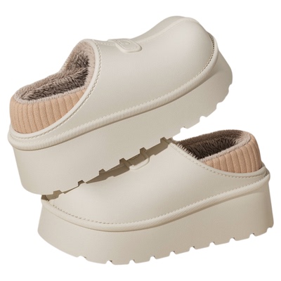 防水棉拖鞋女包跟保暖防滑厚底