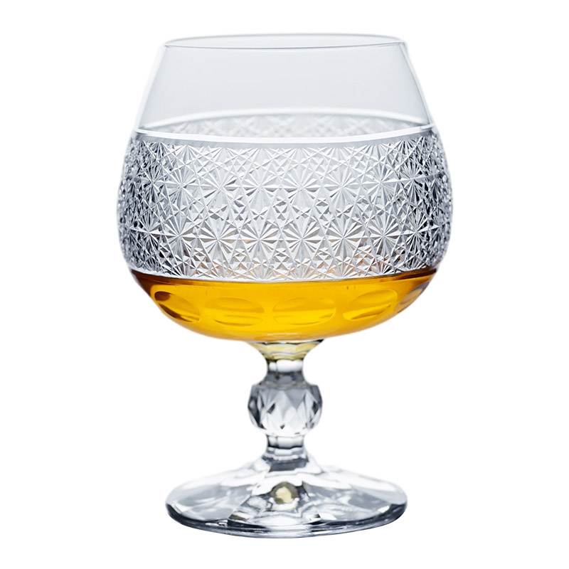 crystalite手工雕花水晶白兰地杯