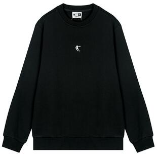 乔丹卫衣男士春秋2026新款官方正品黑色圆领针织休闲运动长袖T恤