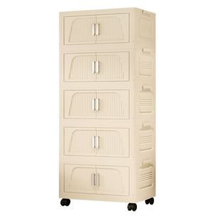 免安装加厚折叠收纳柜客厅零食玩具移动置物柜卧室衣物收纳储物柜