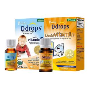 Ddrops滴卓思婴幼儿维生素D3滴剂+AD滴剂新生儿vd0-1岁用组合装