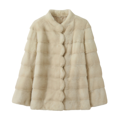 2025新款进口貂皮大衣女横排立领紫金短二水貂皮草外套冬季显瘦