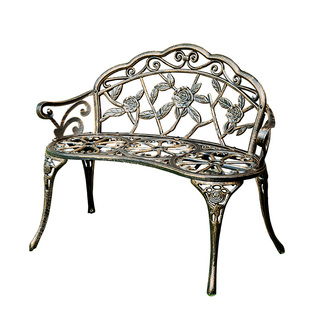 户外铁艺椅子阳台休闲花园长椅铸铝双人庭院露天户外长椅防水防晒