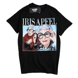 Homage Tees Iris Apfel 潮牌老奶奶人像中国有嘻哈同款男短袖T恤