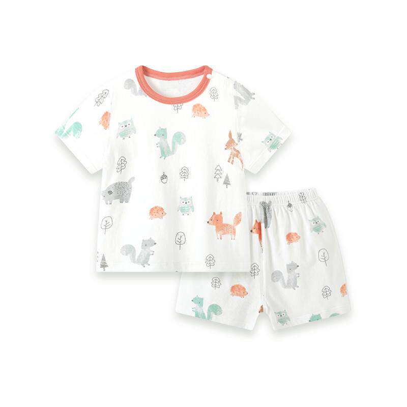 多比兔宝宝夏天套装男女小童可爱衣服短裤夏季薄款短袖套装外出服