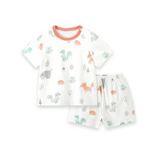多比兔宝宝夏天套装男女小童可爱衣服短裤夏季薄款短袖套装外出服