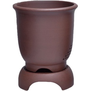 紫砂花盆宜兴花盆带托盘简约古典植物金钟盆栽吊兰君子兰陶瓷花盆