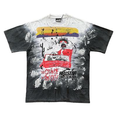 HELLSTAR STUDIOS Gradient rock扎染渐变摇滚风格短袖T恤