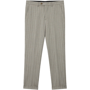 JDV男装商场同款秋冬卡其色绵羊毛西裤商务修身直筒裤长裤WPF2001