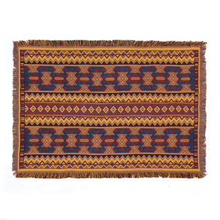 外贸沙发垫美式复古棉线沙发毯万能通用沙发巾波西米亚床盖线毯子