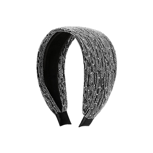 SHINE萱子饰品时尚璀璨宽边发箍灰色发带发卡女发饰生日礼物