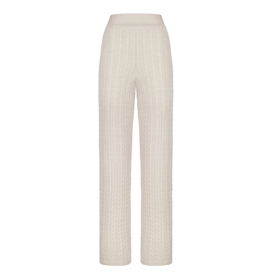 【季末折扣】FALCONERI女士经典纹理高腰羊毛针织直筒裤DPL472H