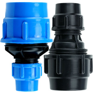 水管异接头塑料配件pe自来水管变径快接直接活接头1寸变6分转4分