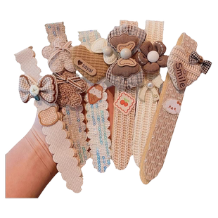 女童奶咖色魔术贴刘海贴儿童碎发神器发箍头饰小女孩公主粘发发带