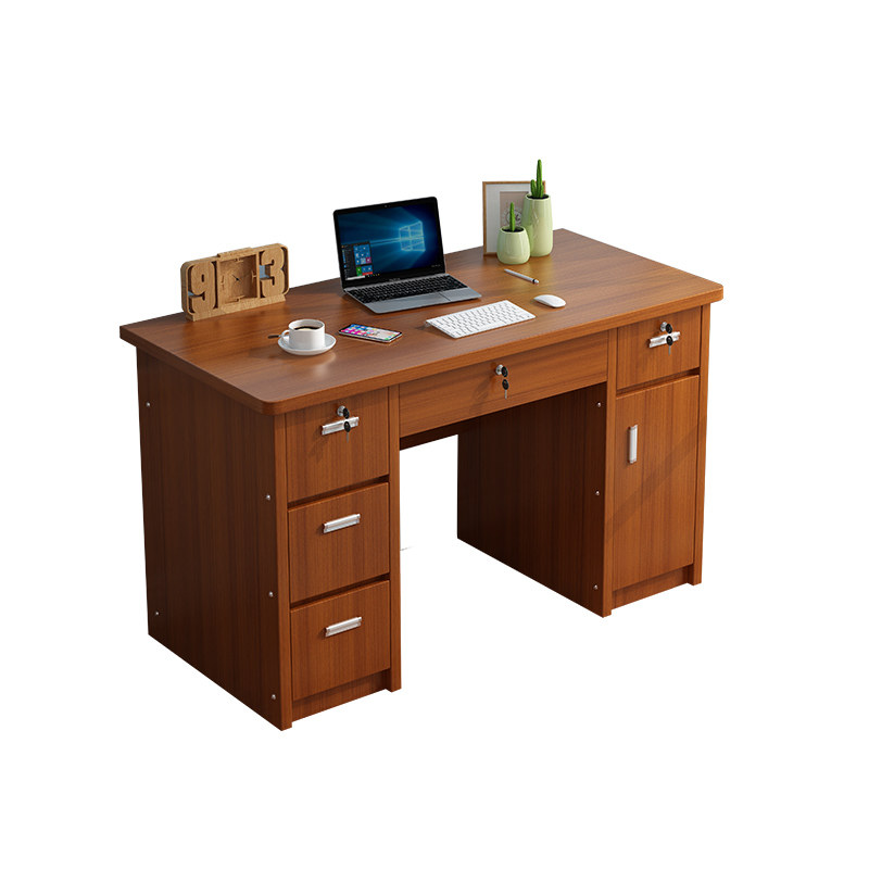 简约现代办公桌 写字台 台式电脑卓带锁带抽屉家用学生卧室小书桌