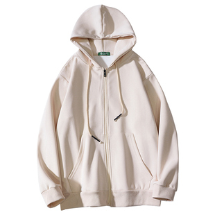 卫衣女款2025春秋季纯色连帽上衣宽松韩系慵懒风连帽薄款开衫外套