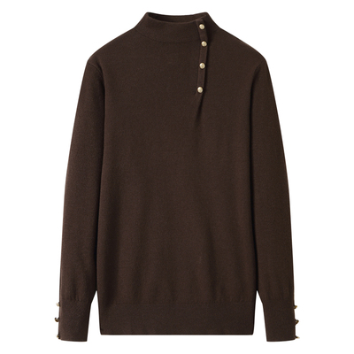 恒源祥2025新款修身羊毛针织衫女