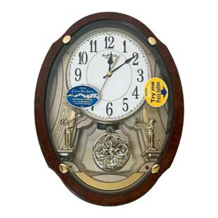 日本RHYTHM丽声挂钟客厅卧室欧式水晶钟摆音乐报时钟表427