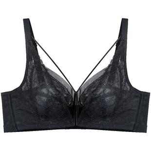 好波内衣女女大胸显小文胸软钢圈上托兔耳朵性感水晶杯胸罩HW2505