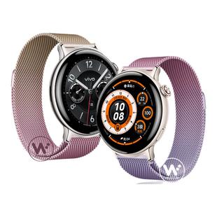 适用vivowatch5手表带watchGT2米兰尼斯金属腕表带watch3运动watch2智能辰夜黑月光白精钢男士夏季女生透气