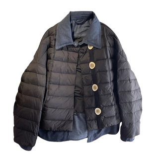 黑色牛仔拼接羽绒服女款2025新款韩系超好看90白鸭绒内胆冬装外套