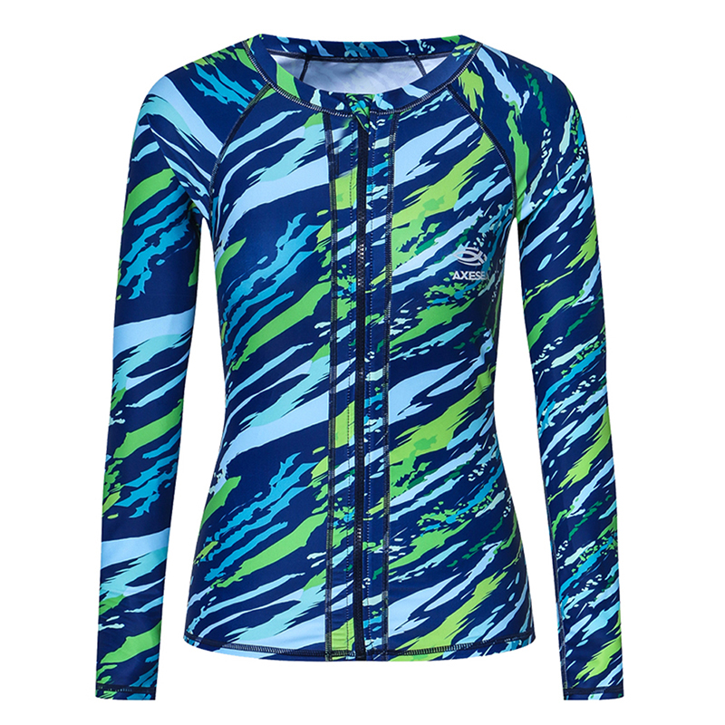 AXESEA女分体长袖潜水服泳衣速干防晒海潮水母衣冲浪上衣丨Tides
