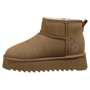 星期六百搭内增高羊皮毛一体雪地靴女2025年冬季加绒防滑保暖棉鞋