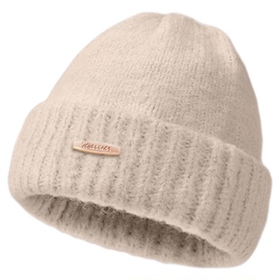 回力毛线帽女秋冬加厚加大保暖帽子百巨显脸小针织帽护耳包头冷帽