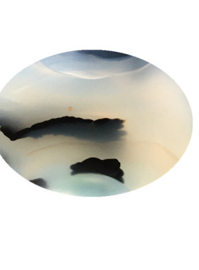 马料海洋玉髓风景方牌吊坠
