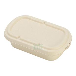 一次性竹浆餐盒打包盒可降解环保纸浆快餐外卖双格创意健身沙拉盒