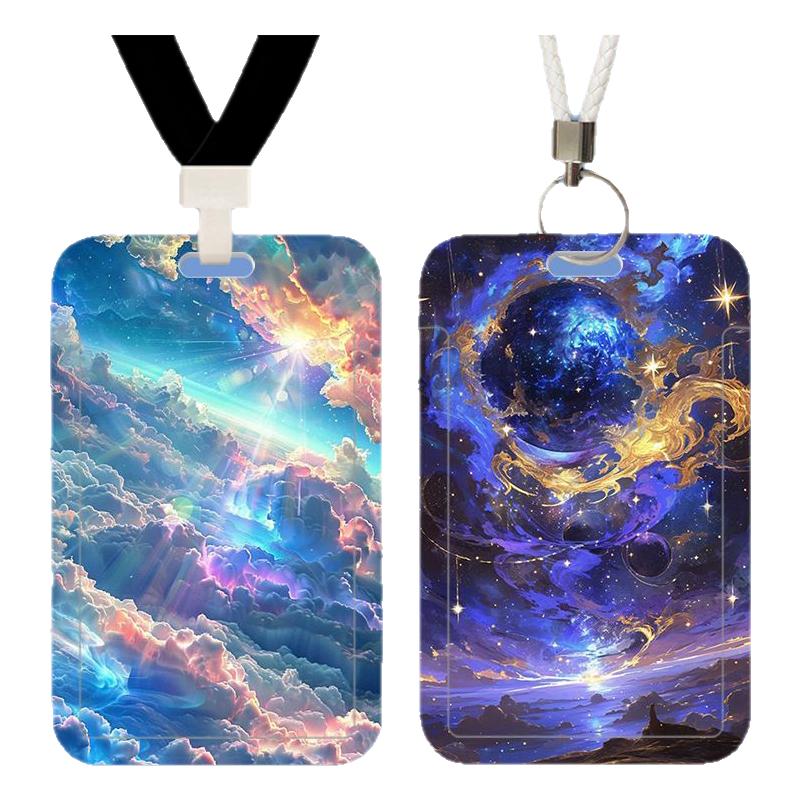 浪漫星空梦幻治愈励志文字卡套学生校园卡饭卡公交卡硬卡套保护套