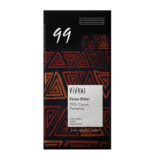 德国原装进口 Vivani 薇莉 99%黑巧克力巴拿马可可排块80g