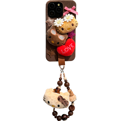 lizardhill 毛绒可爱猫适用苹果16promax手机壳新款17pro女iphone15斜挎背带挂绳14秋冬天13超好看12毛茸茸11