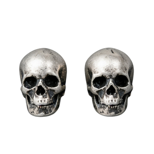 黑骨BLACKBONE S925纯银骷髅头耳钉暗黑做旧耳饰欧美朋克耳钉耳环