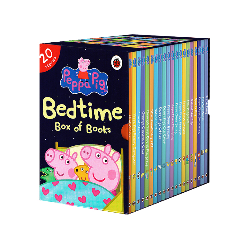 英文原版进口小猪佩奇睡前故事20册套装 Peppa pig Bedtime Box of Books粉红猪小妹Read It Yourself Ladybird儿童英语阅读绘本