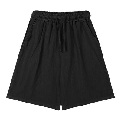 夏季短裤男士棉麻宽松休闲五分裤