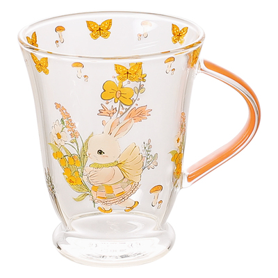 川岛屋可爱高硼硅玻璃水杯果汁杯