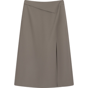 【清仓】播高腰侧开叉半身裙女商场同款高腰显瘦a字裙BDQ2KD1101